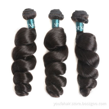 Wholesale Remy Peruvian Human Hair Loose Wave Virgin Remy Hair Bundles Top Quality  Double Drawn Remy Hair Extension Type